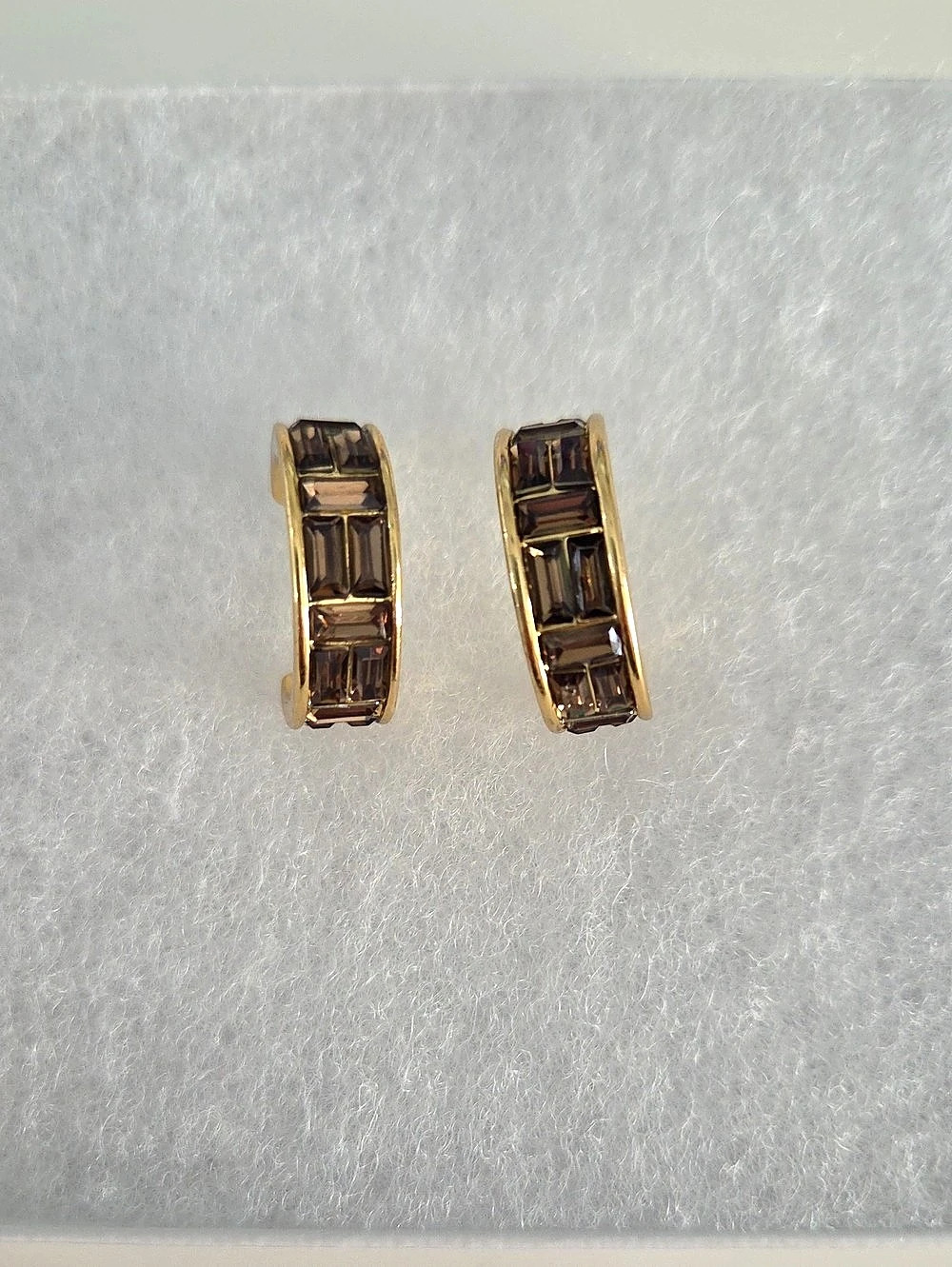 Gold & Brown Hoop Earrings Like New